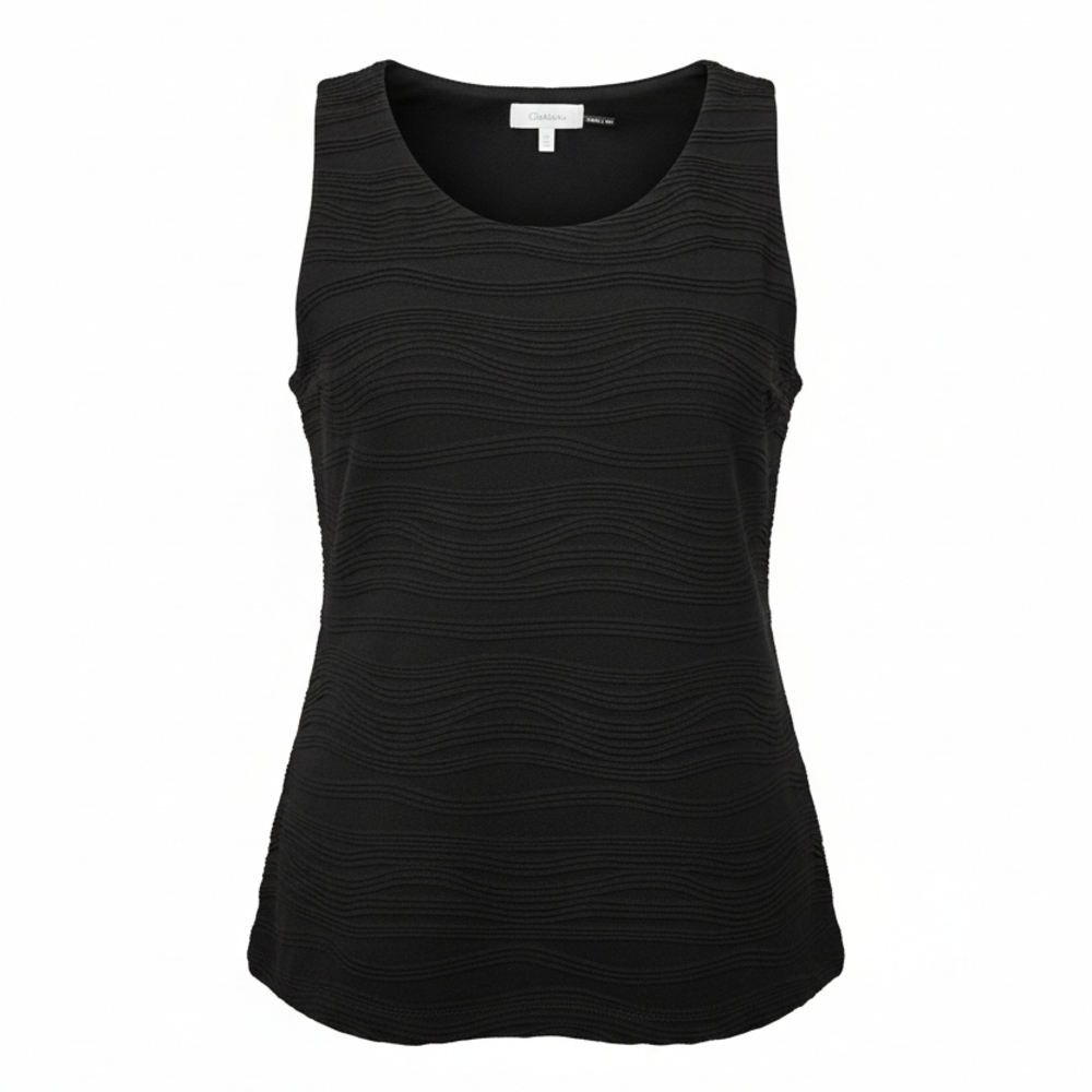 Calvin Klein Black Textured Sleeveless Top Size Medium